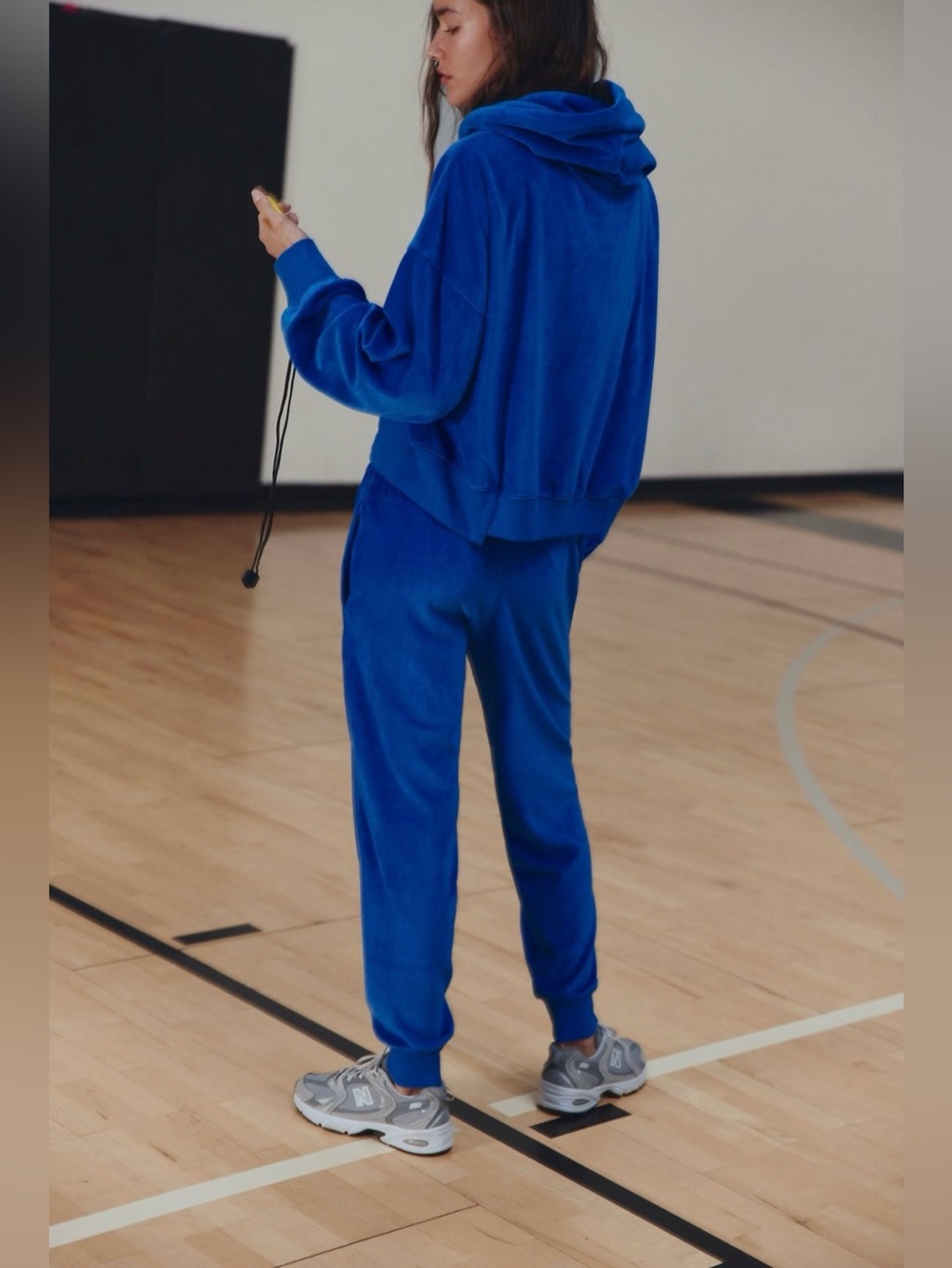 NWT FREE PEOPLE MOVEMENT Undefeated Velour Set | Light Cobalt MSRP $198 Size L - Picture 3 of 12